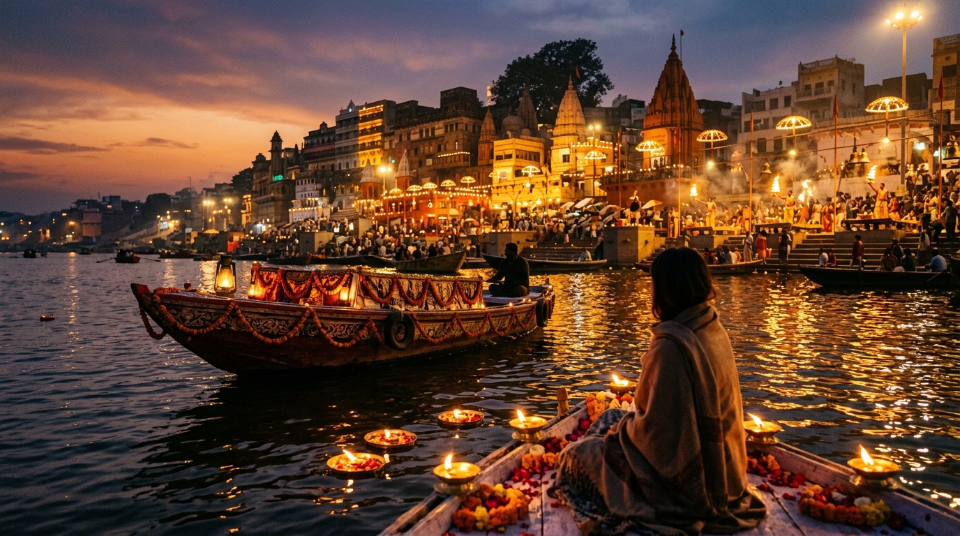 Evening 84 Ghats Boat Ride & Ganga Aarti – Varanasi
